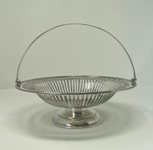 Antique Silver Plated Basket with Handle