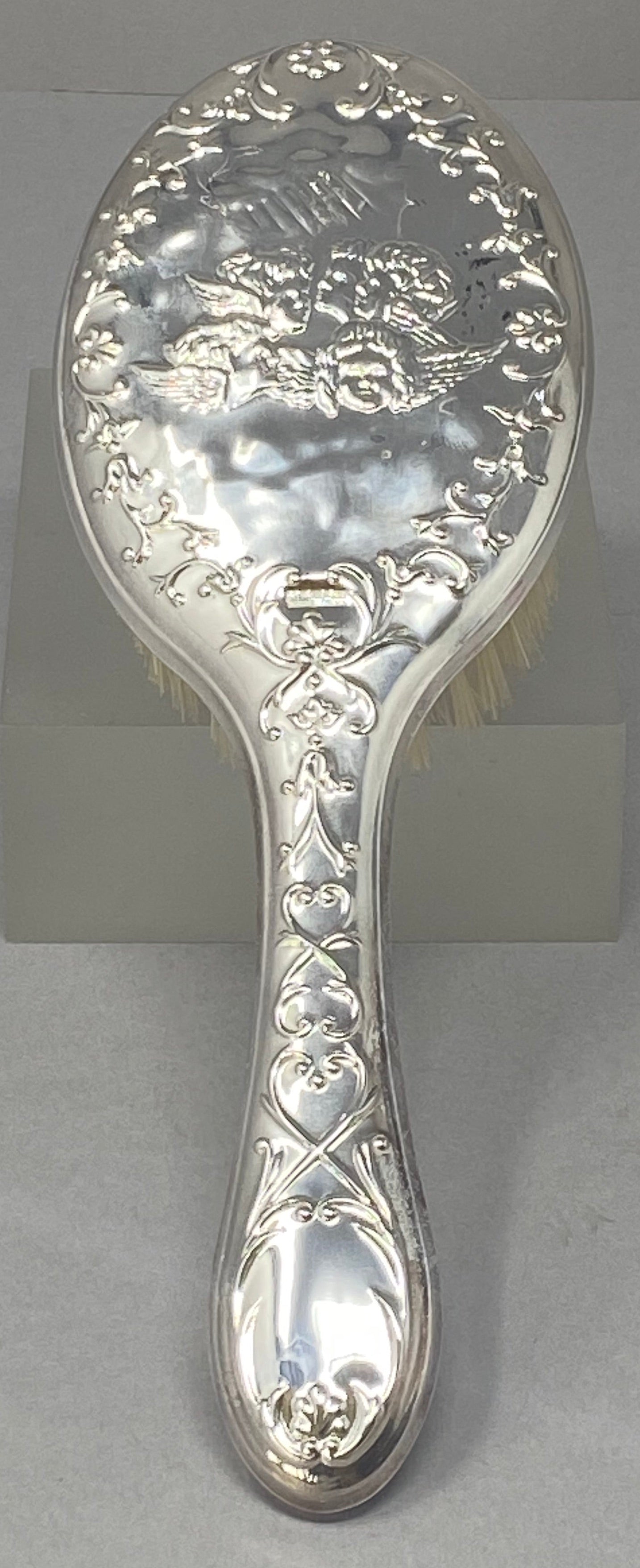 Silver Plated Pure Bristle Hair Brush