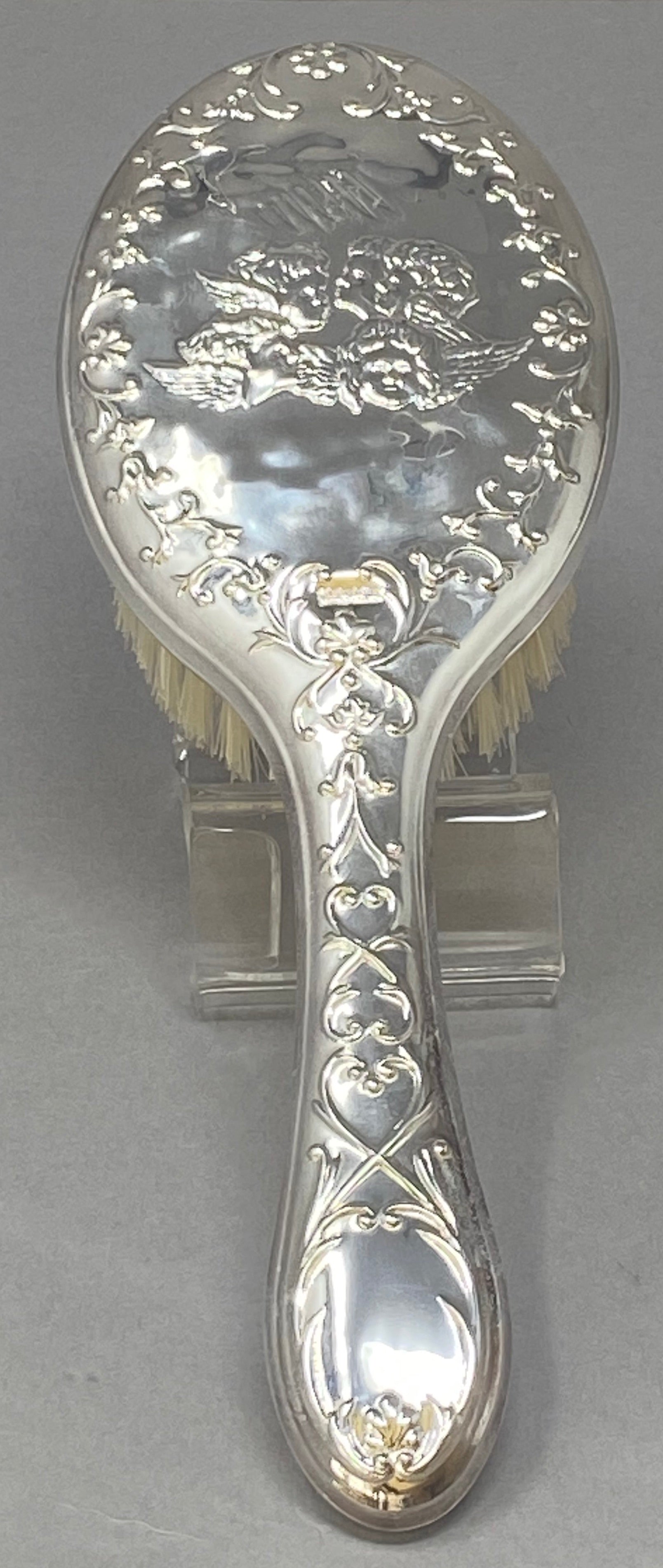 Silver Plated Pure Bristle Hair Brush