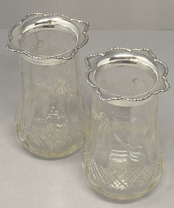 Antique Silver Plated Pair of Vases