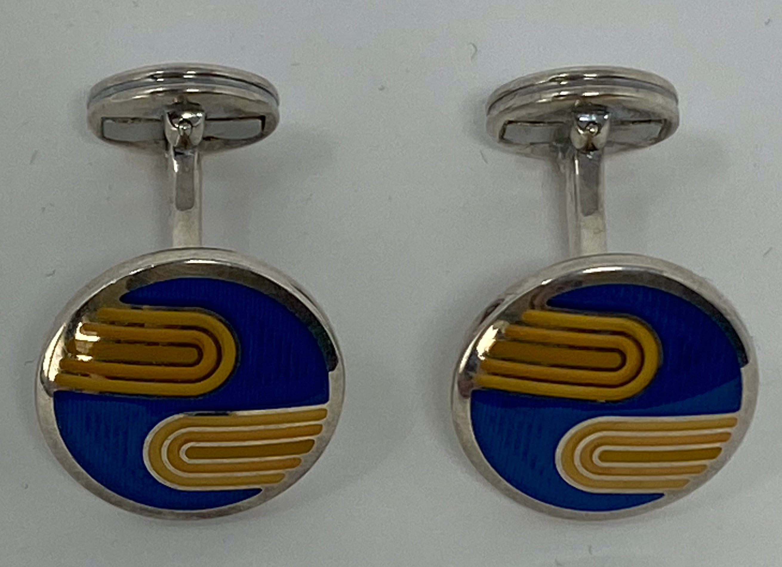 Silver and Enamel Cufflinks