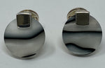 Load image into Gallery viewer, Silver and Grey Pearlescent Cufflinks
