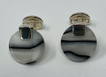 Load image into Gallery viewer, Silver and Grey Pearlescent Cufflinks
