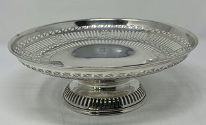 Antique Silver Pierced Dish on a Pierced Foot