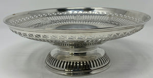 Antique Silver Pierced Dish on a Pierced Foot