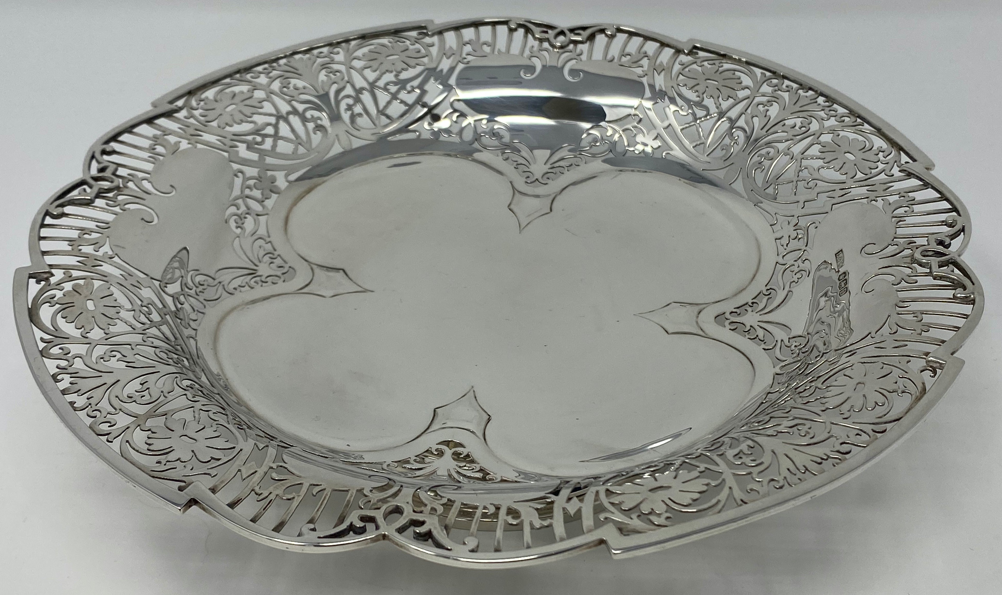 Silver Pierced Dish on Pedestal Foot