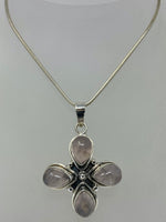 Load image into Gallery viewer, Silver and Rose Quartz Necklace
