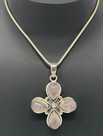 Load image into Gallery viewer, Silver and Rose Quartz Necklace
