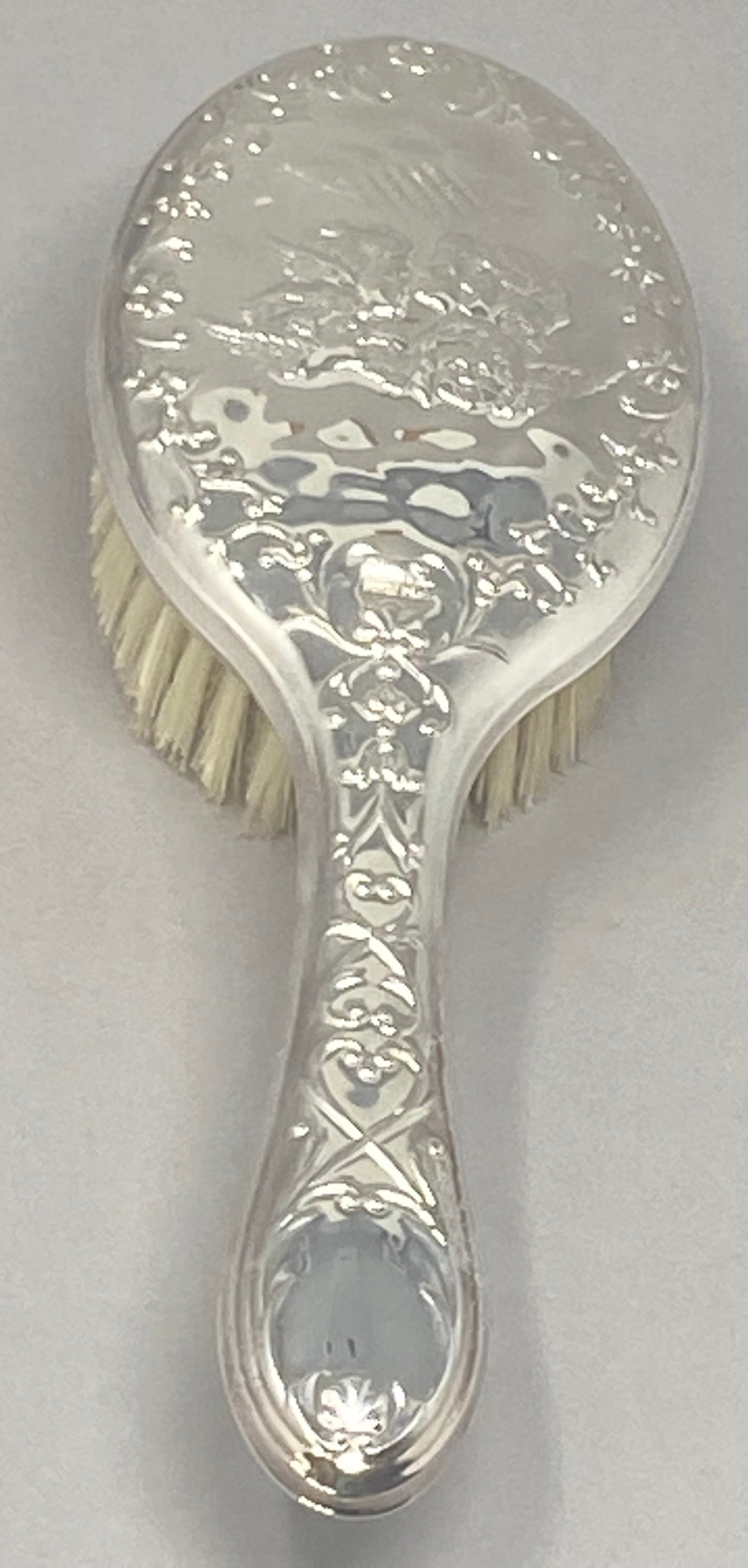 Silver Plated Pure Bristle Hair Brush