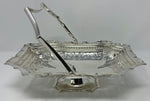 Load image into Gallery viewer, Antique Silver Plated Oblong Swing Handled Basket
