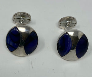 Silver and Blue Cufflinks