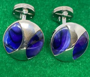 Silver and Blue Cufflinks