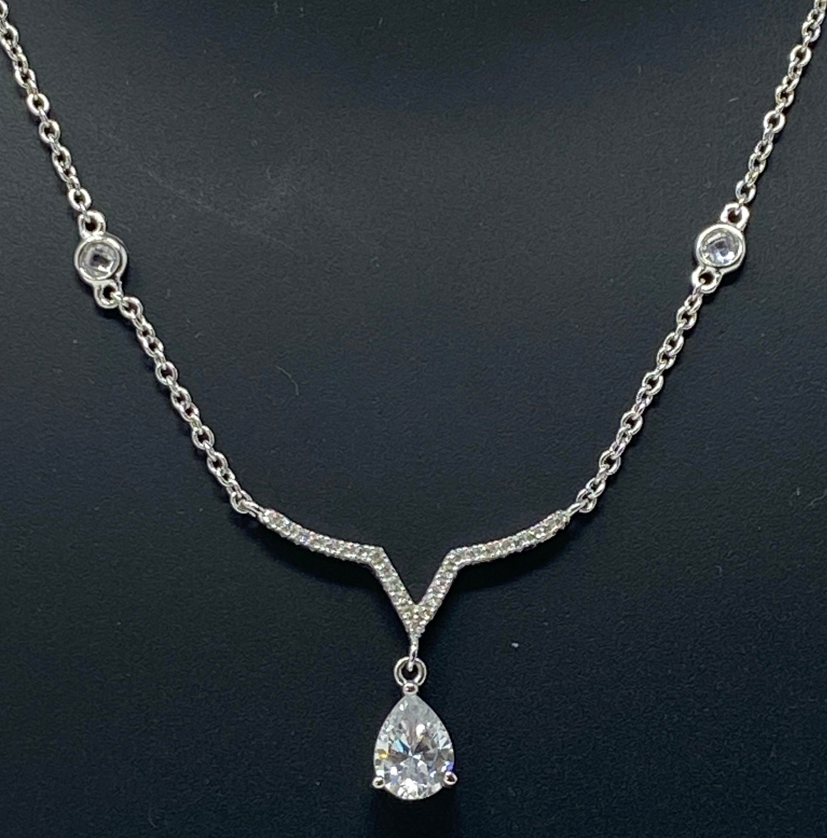 Silver and Cubic Zirconia Necklace