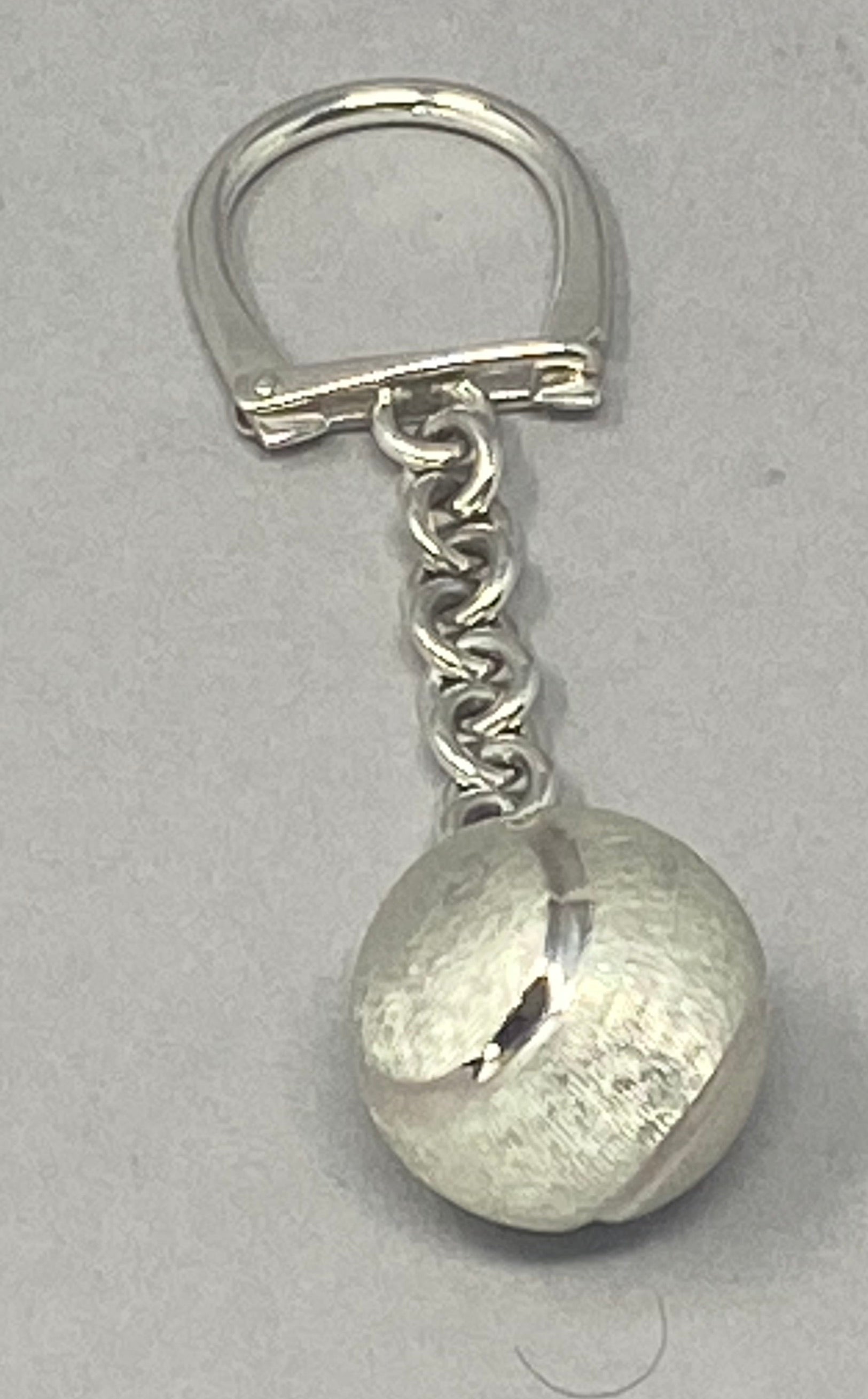 Silver Tennis Ball Keyring