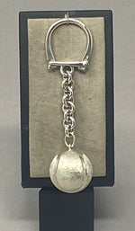 Load image into Gallery viewer, Silver Tennis Ball Keyring
