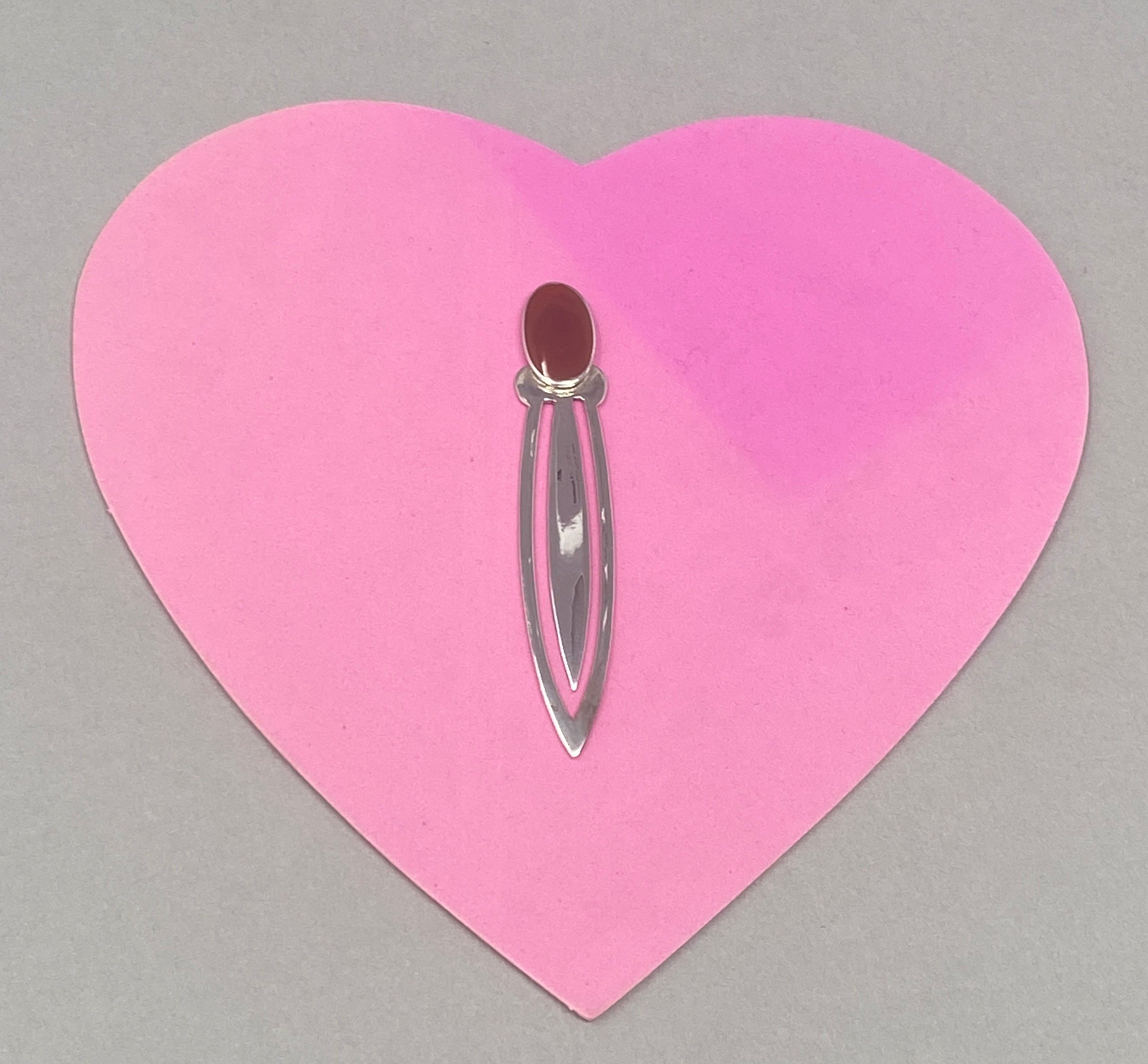 Silver and Red Stone Bookmark