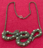 Load image into Gallery viewer, Silver Marcasite and Opal Necklace
