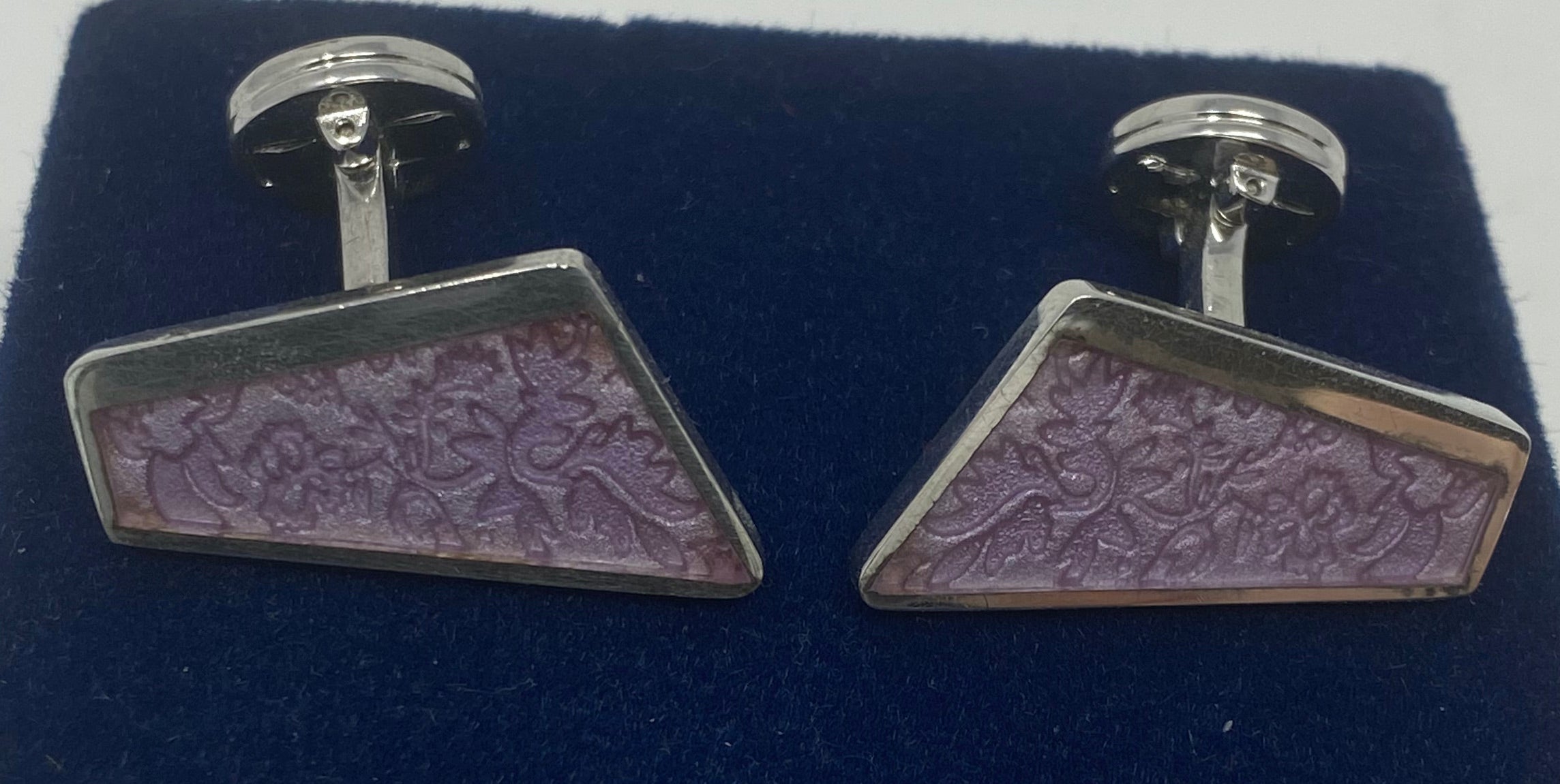 Lilac and Silver Cufflinks