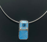 Load image into Gallery viewer, Silver Necklace with Enamel and Blue Topaz Pendant
