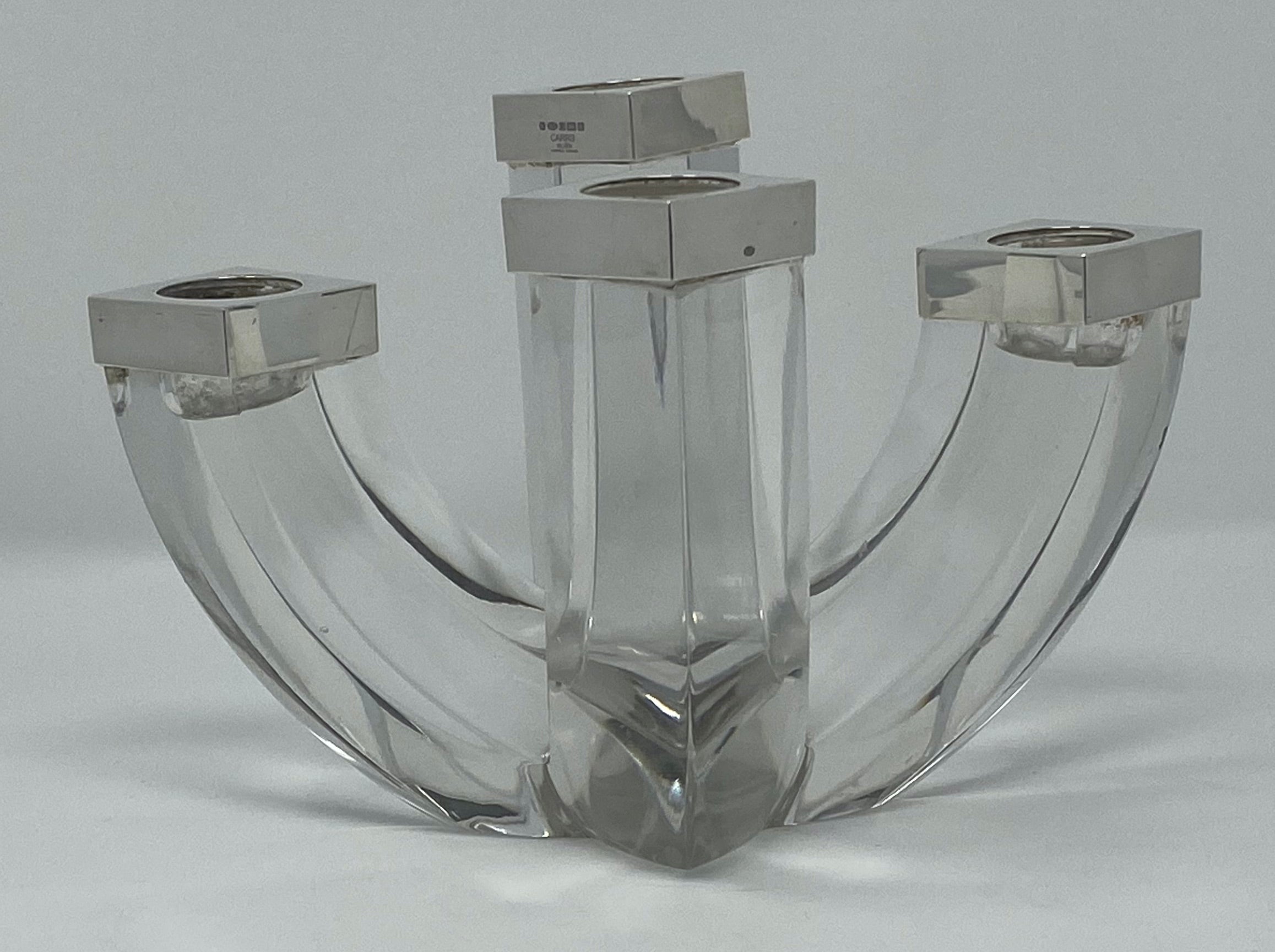 Silver and Glass Candelabra