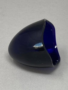 Silver Swing Handled Basket with Bristol Blue Glass Liner