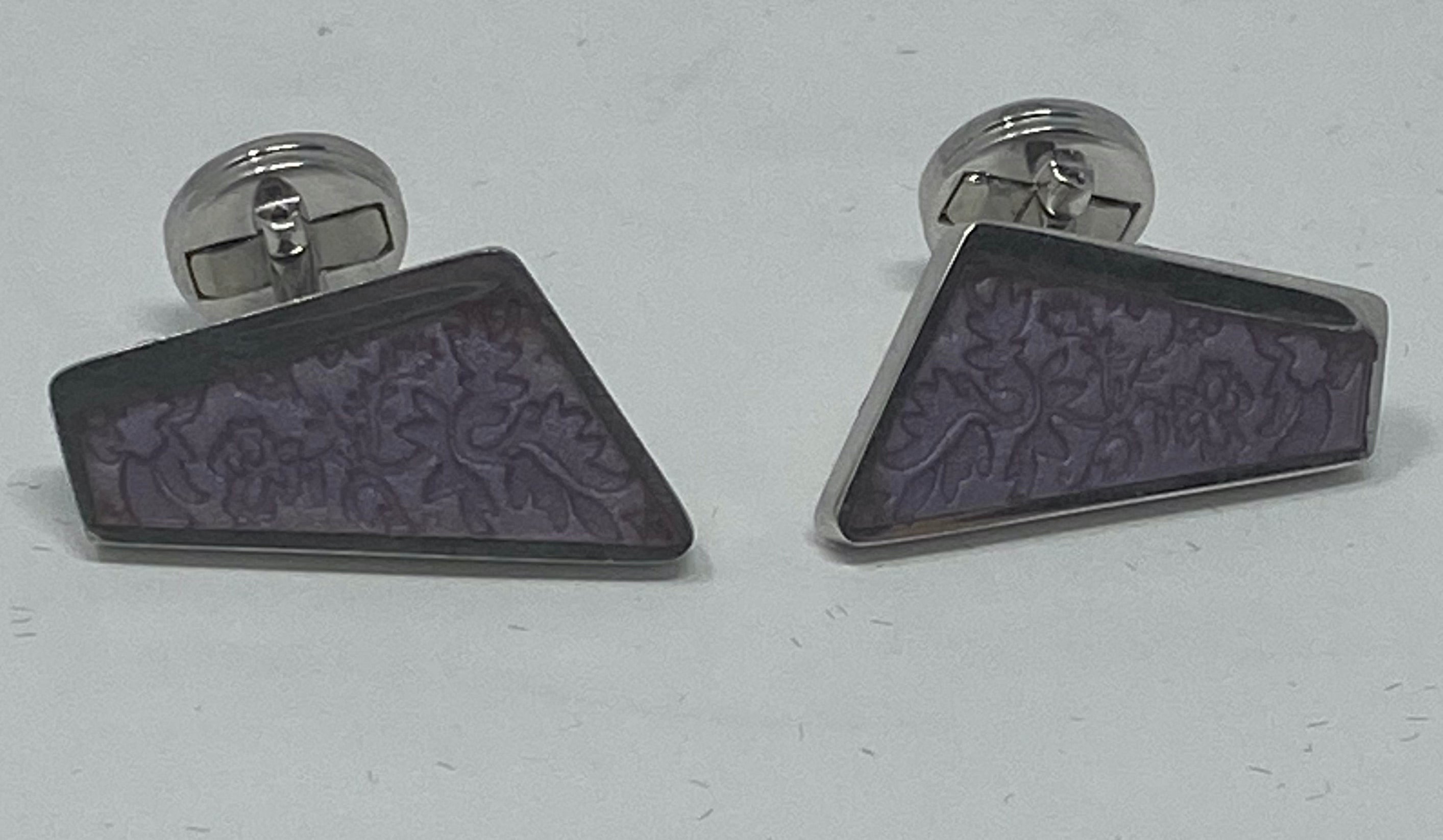 Lilac and Silver Cufflinks