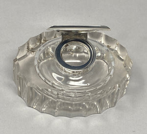 Antique Silver and Glass Inkwell