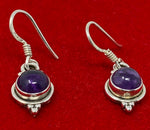 Load image into Gallery viewer, Silver and Amethyst Drop Earrings

