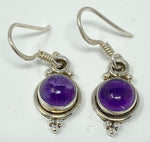 Load image into Gallery viewer, Silver and Amethyst Drop Earrings

