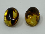 Load image into Gallery viewer, Silver and Amber Fossil Stud Earrings
