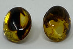 Load image into Gallery viewer, Silver and Amber Fossil Stud Earrings

