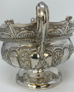 Antique Victorian Silver Embossed Two Handled Bowl