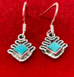 Load image into Gallery viewer, Silver and Natural Turquoise Stone Earrings
