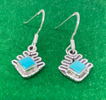 Load image into Gallery viewer, Silver and Natural Turquoise Stone Earrings
