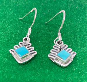 Silver and Natural Turquoise Stone Earrings
