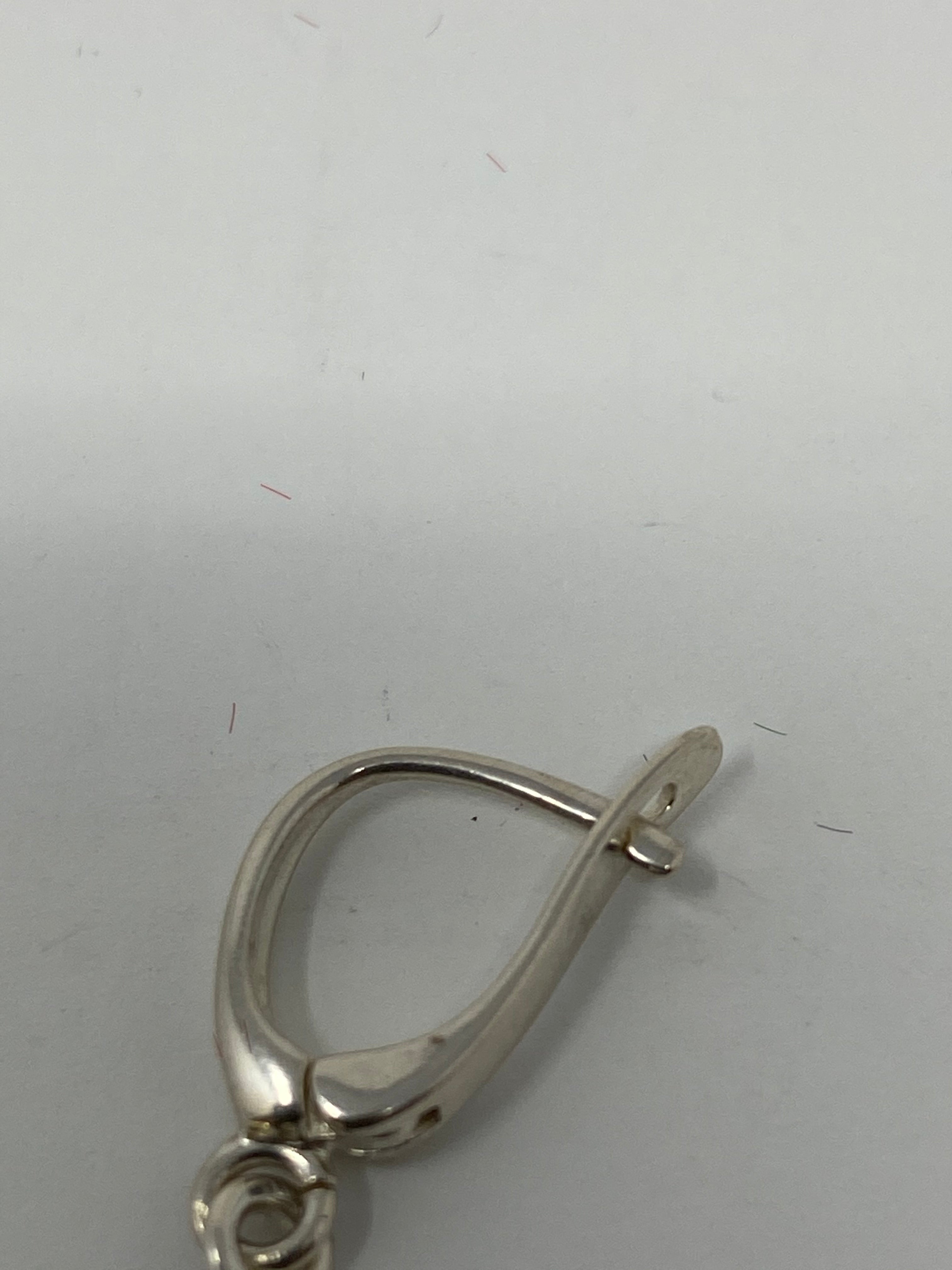 Silver and Amber Drop Earrings