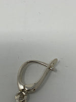 Load image into Gallery viewer, Silver and Amber Drop Earrings
