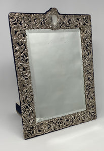 Antique Silver Ornate Pierced Mirror