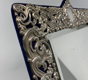 Antique Silver Ornate Pierced Mirror