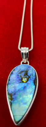 Load image into Gallery viewer, Silver and Abalone Pendant on Snake Chain
