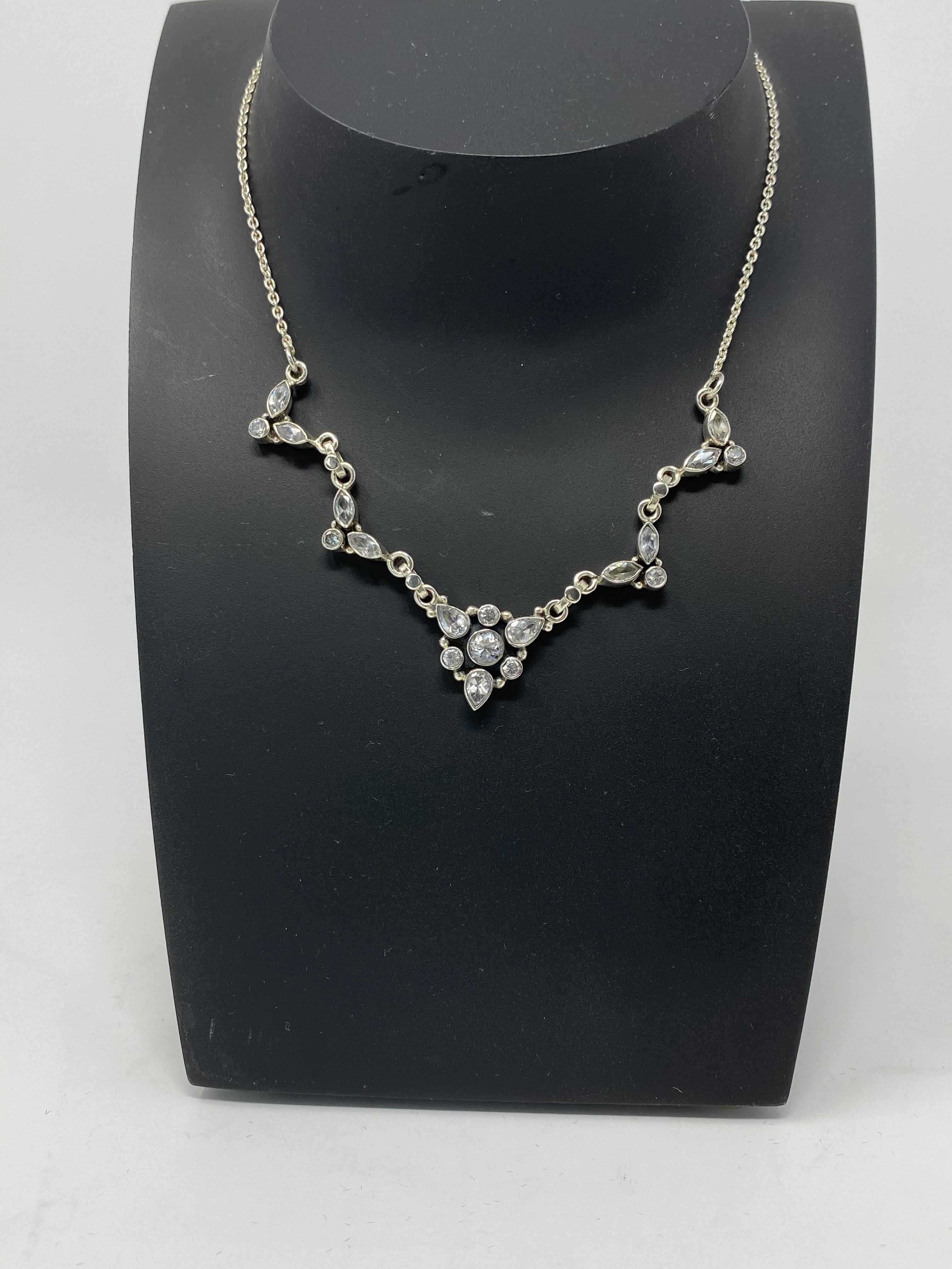 Silver and Cubic Zirconia Necklace