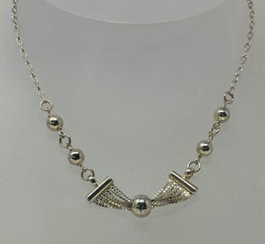 Silver Twist Mesh Necklace