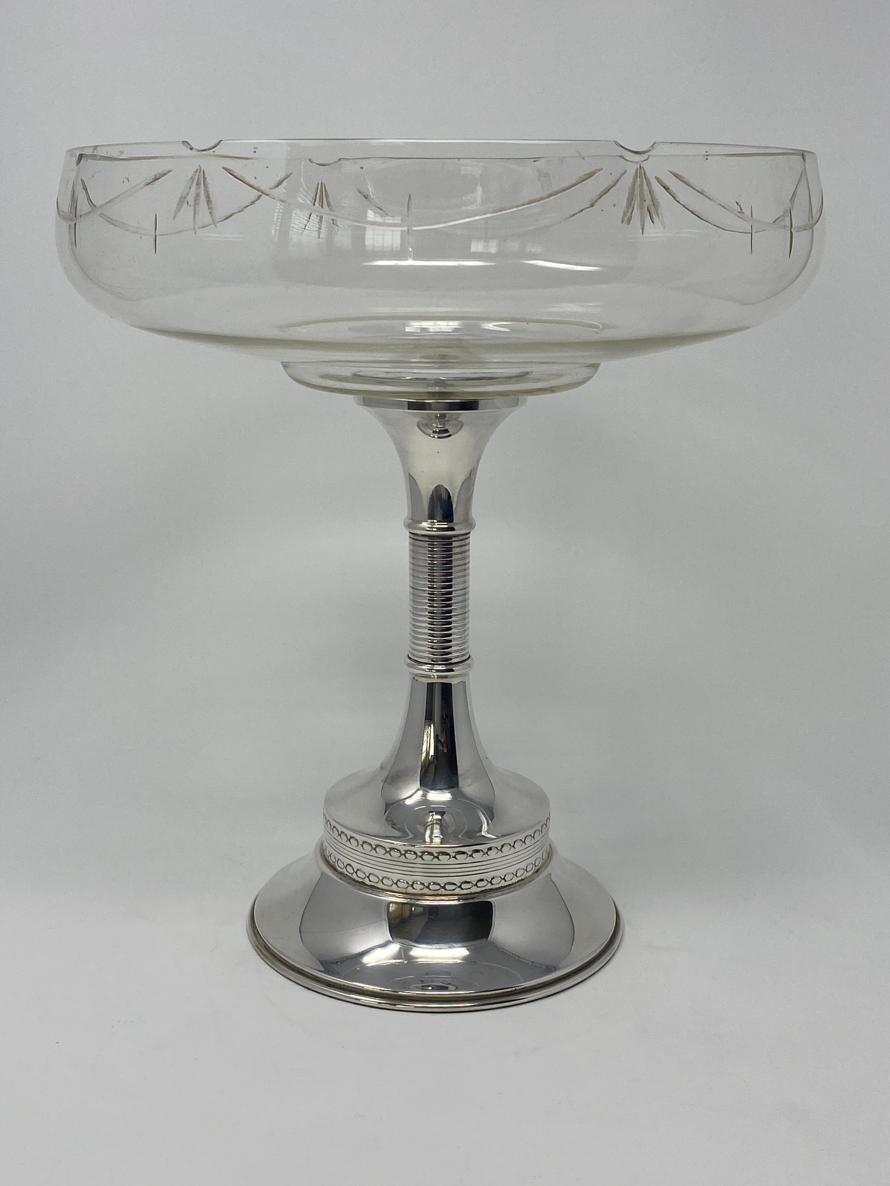 Silver Plated Glass Centrepiece
