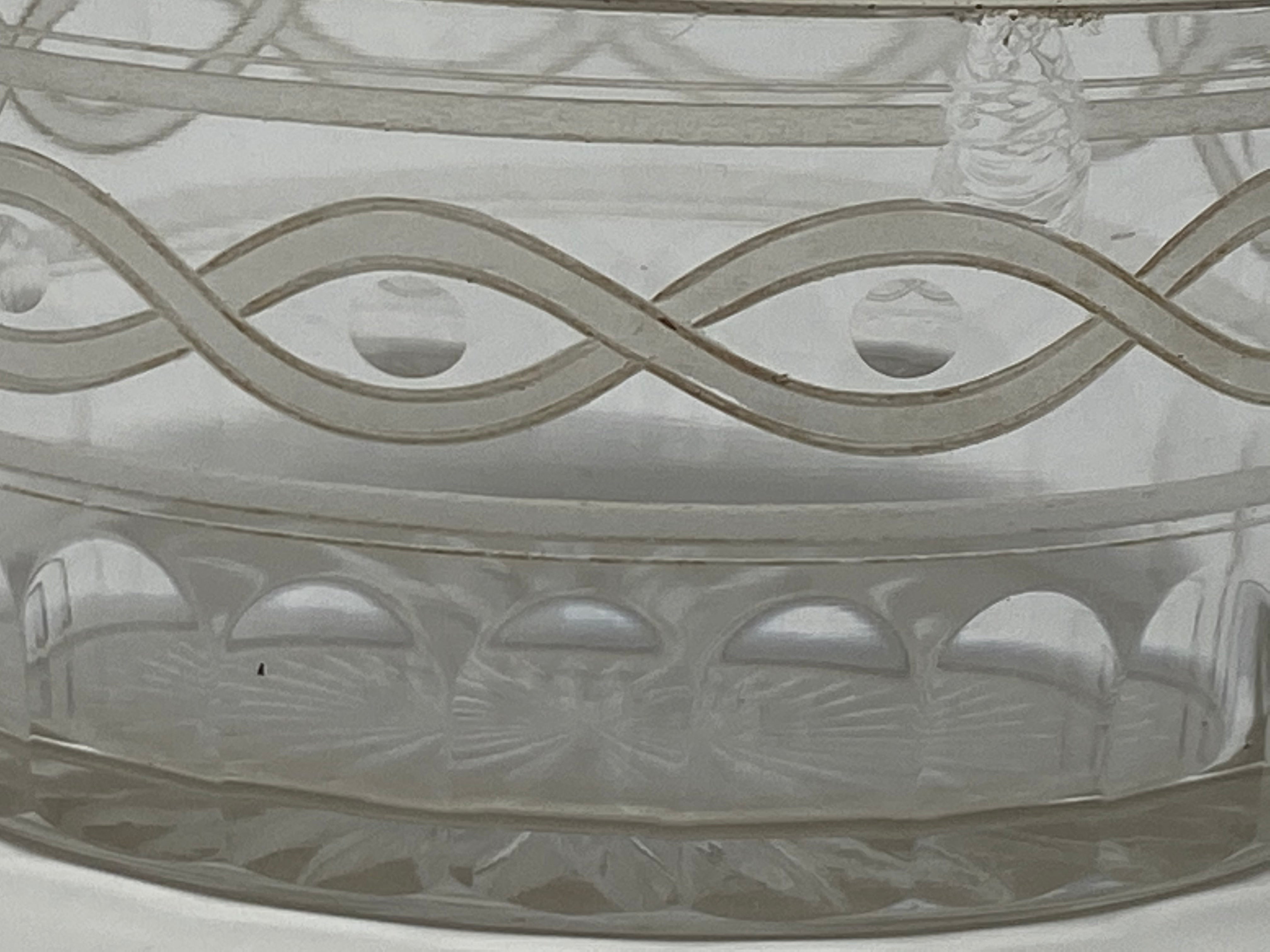 Antique Silver and Etched Glass Dresser Jar