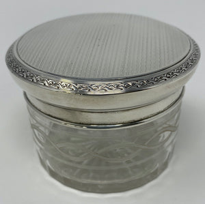 Antique Silver and Etched Glass Dresser Jar