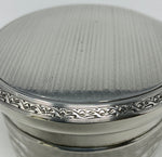 Load image into Gallery viewer, Antique Silver and Etched Glass Dresser Jar
