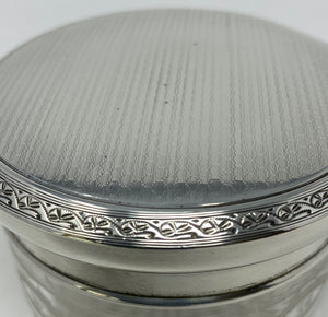 Antique Silver and Etched Glass Dresser Jar