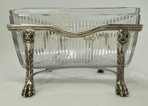 Antique Victorian Silver Plate and Cut Glass Bowl in Stand
