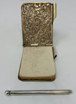 Load image into Gallery viewer, Antique Silver Embossed Notepad and Pencil
