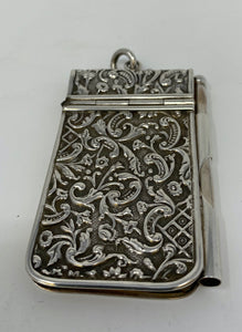 Antique Silver Embossed Notepad and Pencil